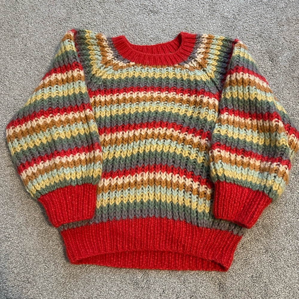 Doen Multicolor Striped Knit Sweater sz S/M